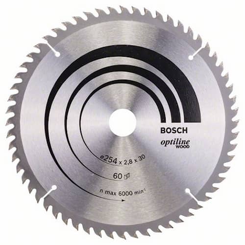 Bosch Rundsavsklinge Optiline Wood 254 x 30 x 2,8 mm, 60