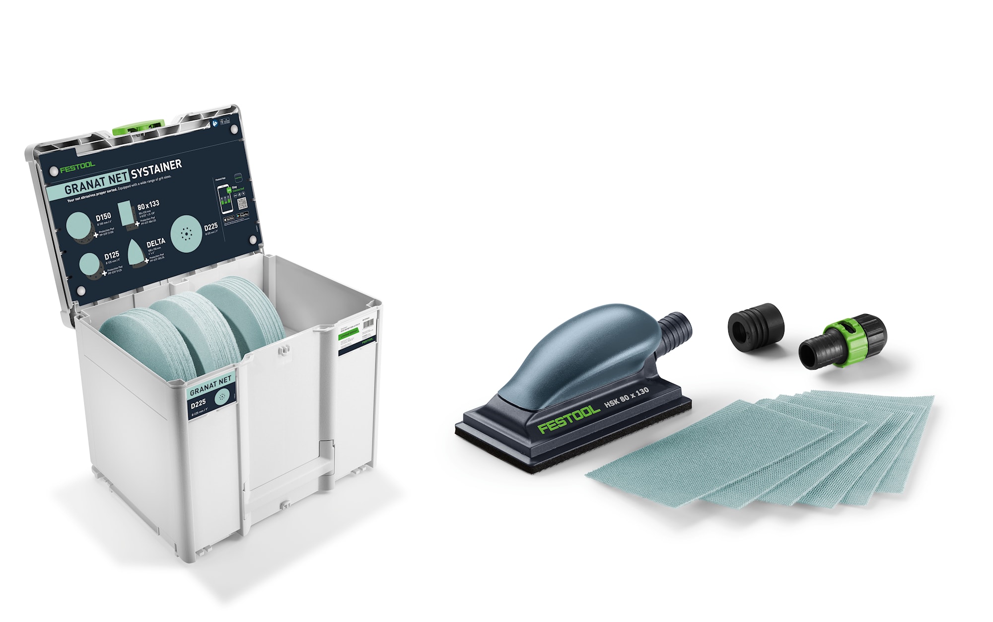 Festool Slippappers-Systainer³ Granat Net D225 GR NET HSK-A SYS-P