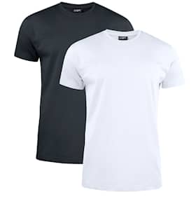 Clique T-skjorte 2-pakning svart/hvit
