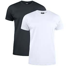 Clique T-shirt 2-pack svart/vit