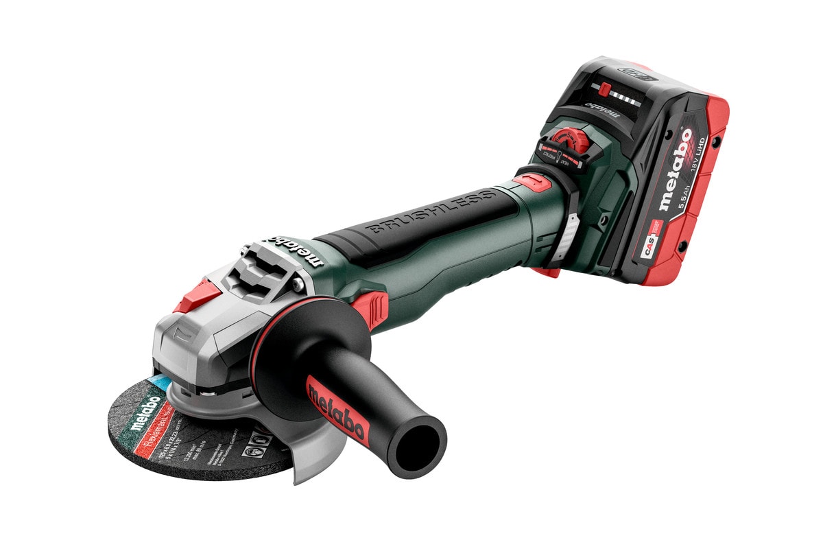 Metabo Vinkelslip WVB 18 LT BL 11-125 Quick med 2x5,5Ah batterier & laddare