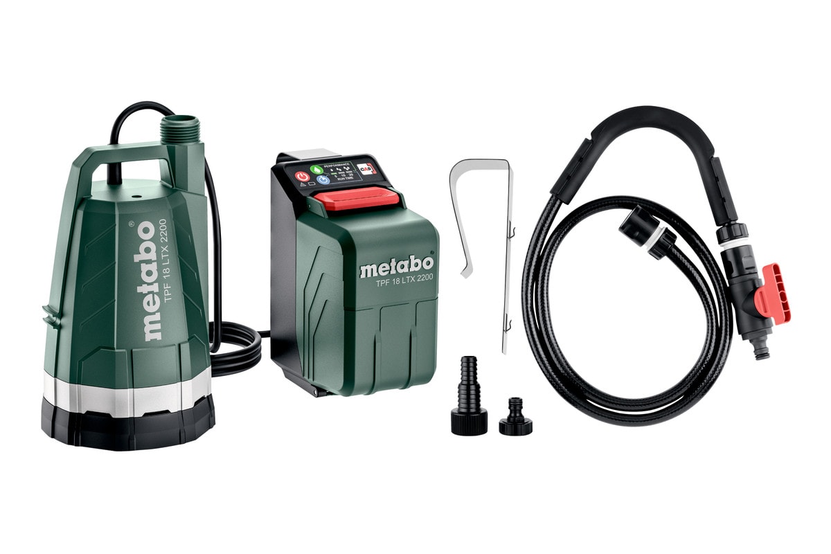 Metabo Dränkbar pump för regnvattentunna TPF 18 LTX 2200 utan batteri och laddare