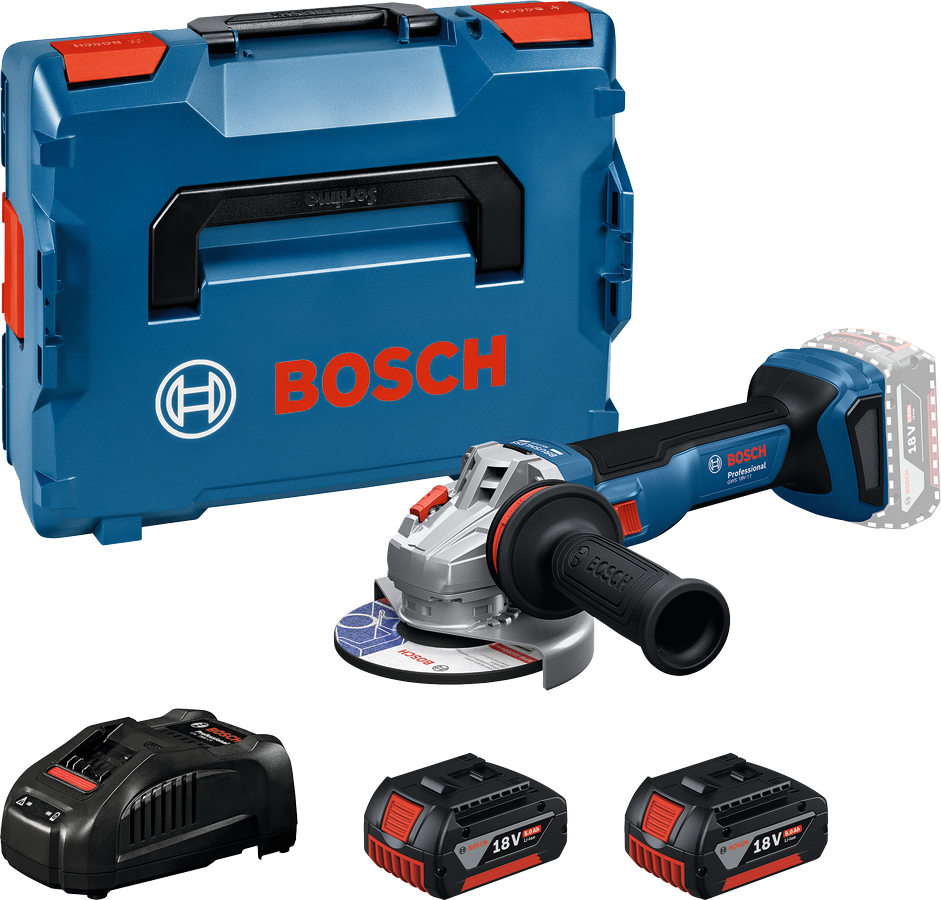 Bosch Vinkelslip GWS 18V-11 125mm 2X5Ah L-Boxx