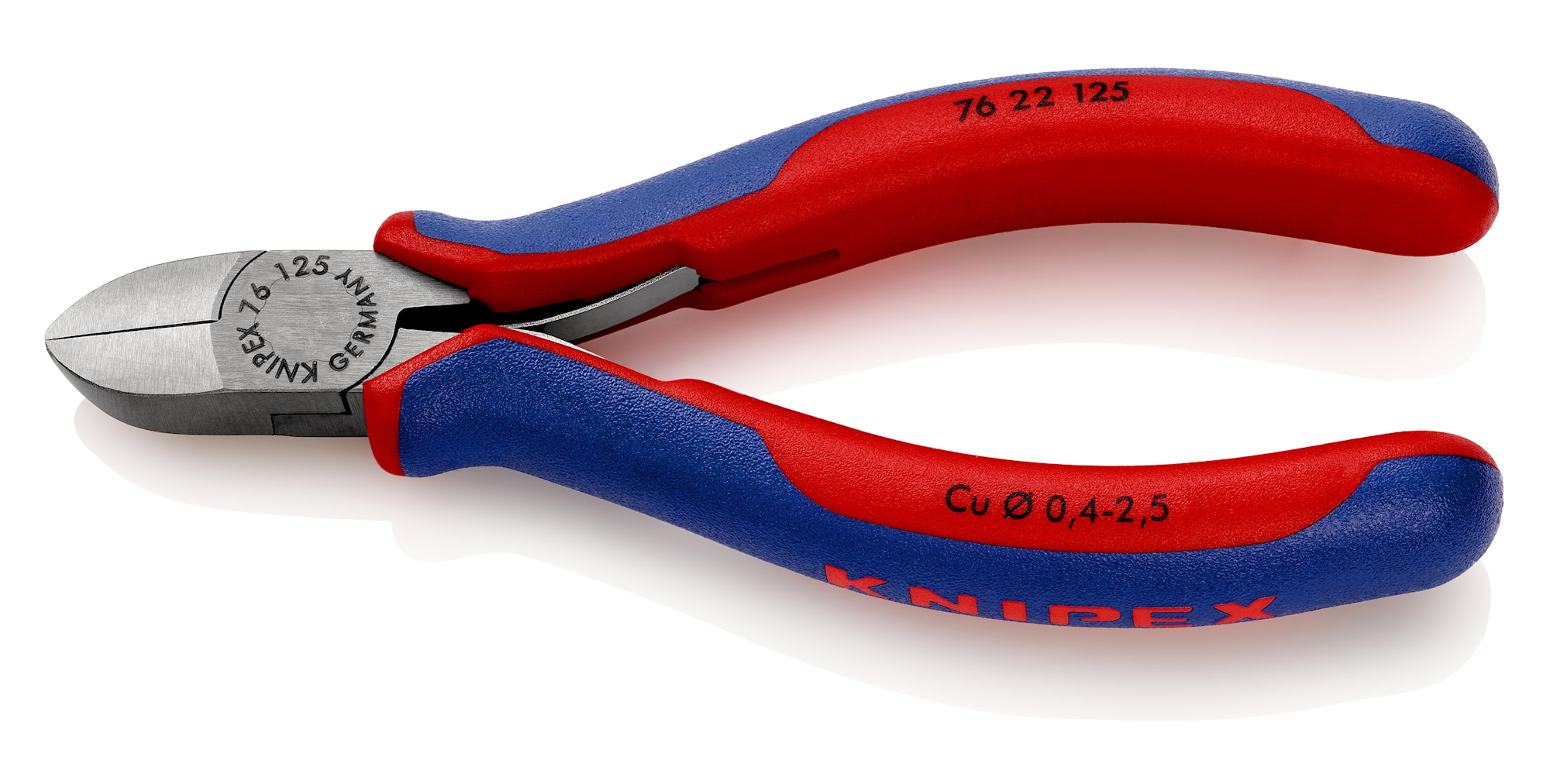 Knipex Elektronikavbitare 7622125 130mm, utan fasett, rundat huvud