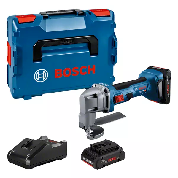 Bosch Plåtsax GSC 18V-16 E  med 2st 4Ah batterier och laddare