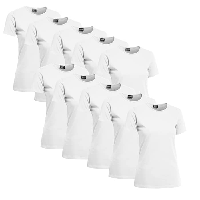 Clique T-shirt Dam 10-pack Vit