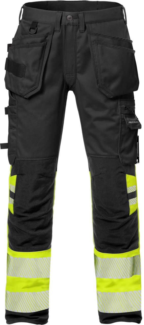 Fristads Håndverkerbukse stretch 2706 PLU, klasse 1 Varselgul/svart C48