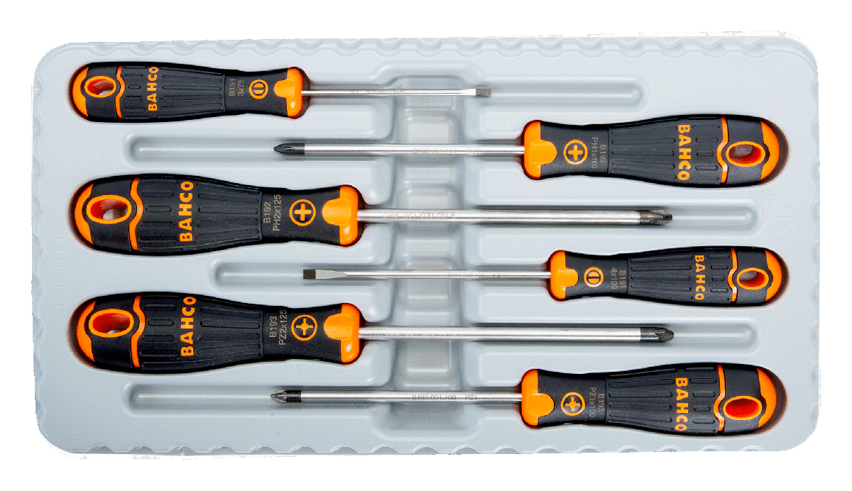 Bahco Skruvmejsel B219.026 i sats Spår/PH/PZ 6 delar