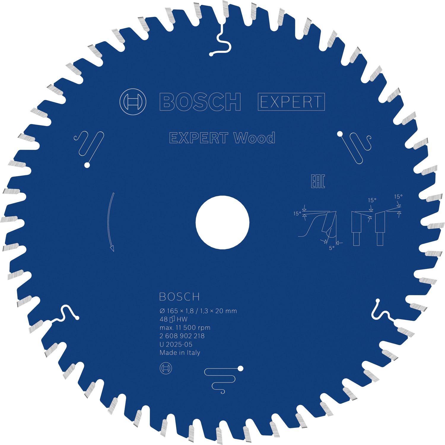 Bosch Sågklinga 165X20X1,8 48T 5G Wo Exp