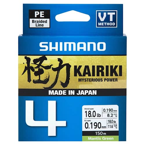 Shimano Fiskelina Kairiki 4 150m 0.10mm 6.8kg Green M