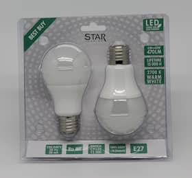 LED-Lamppu 2-pakkaus 6W E27
