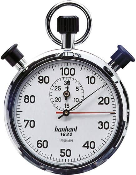 Hanhart stoppeklokke industri 1/100min, 30min