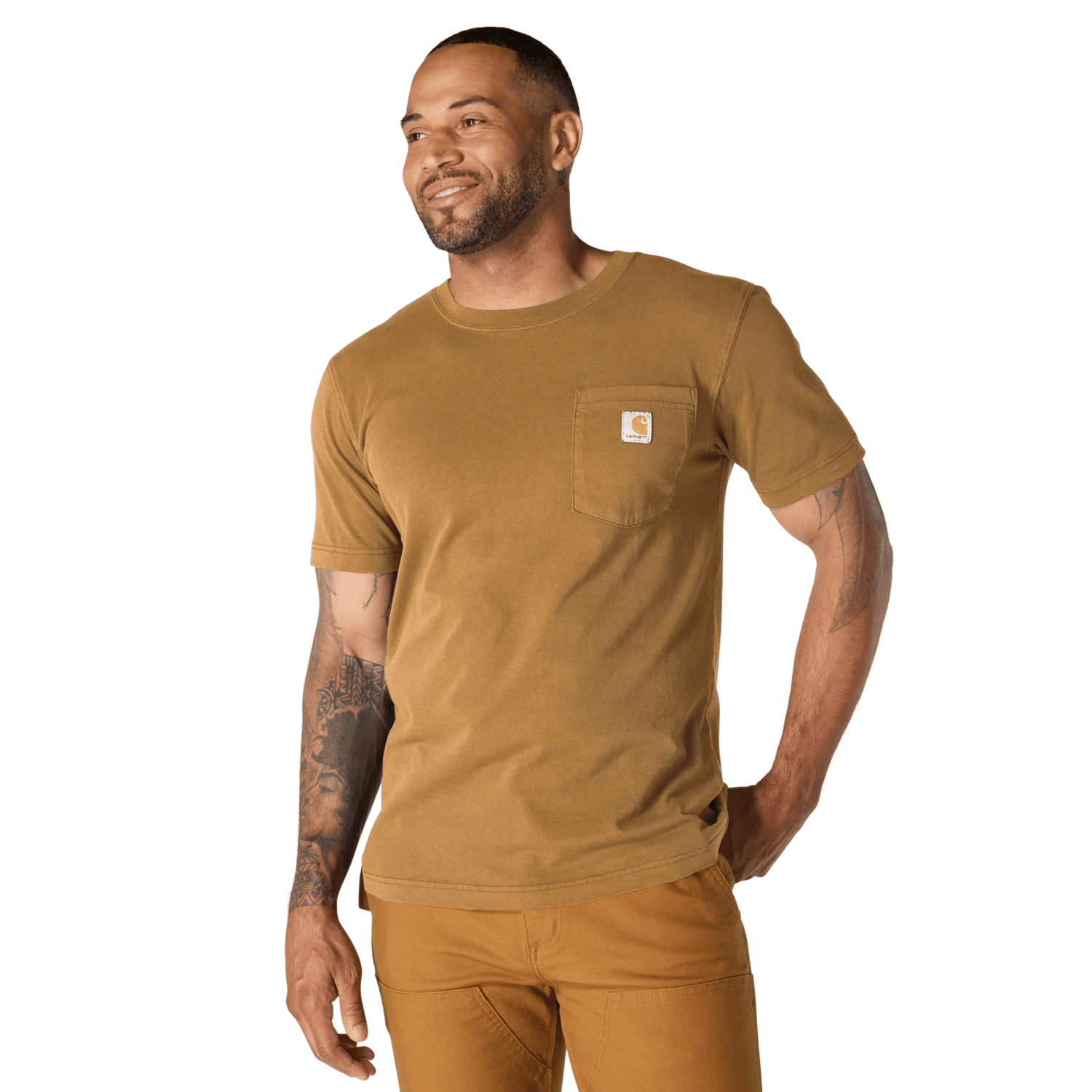 Carhartt Irvine Relaxed GarHerrt Dyed T-Shirt Herr Carhartt Brown