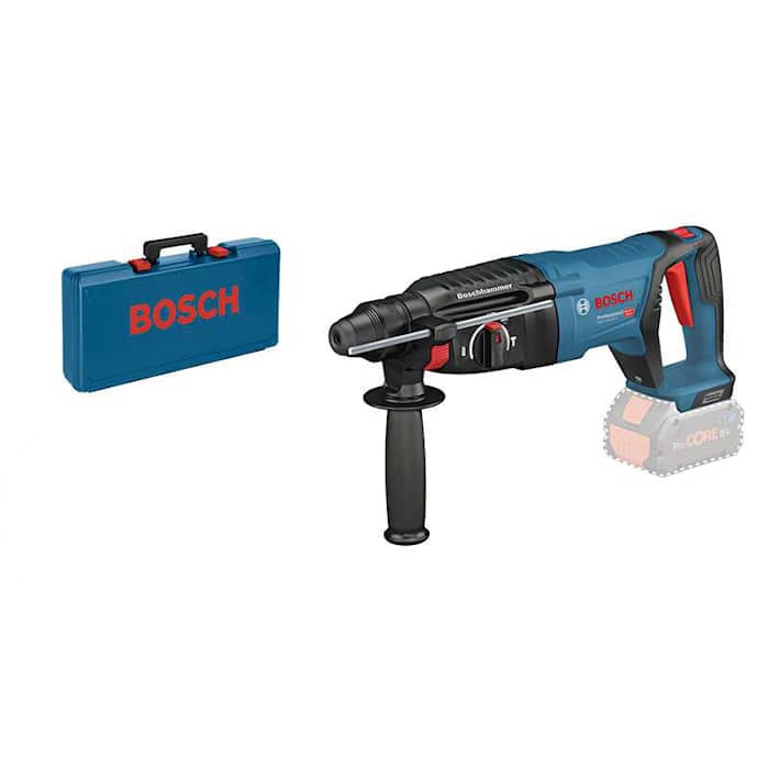 Bosch Batteridrevet borhammer med SDS plus GBH 18V-26 D Professional Solo i transportkoffert med ekstrahåndtak