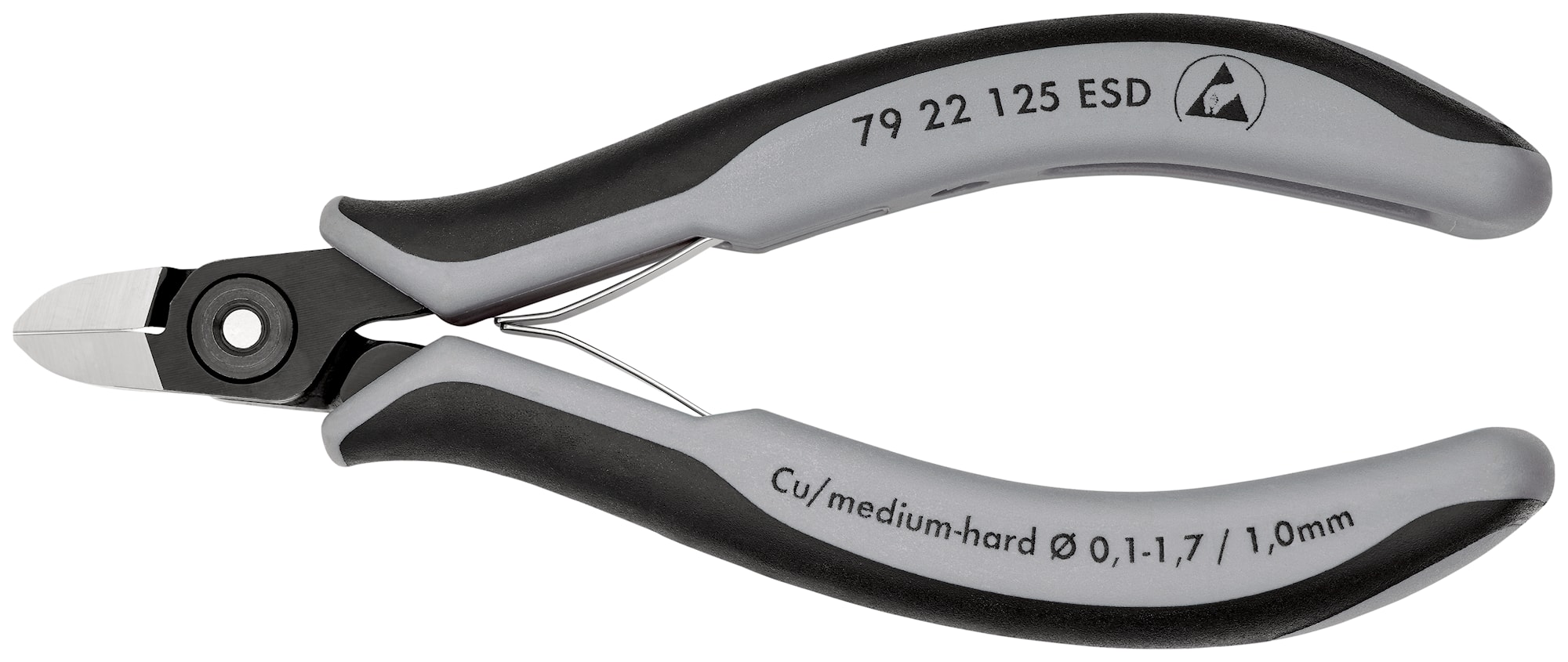 Knipex Precisions-Elektronikavbitare 7922125ESD 125mm, utan fasett, rundat huvud