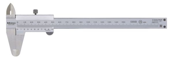 Mitutoyo Nonieskjutmått 530-122 0-150mm, 0,02mm, flat sticka