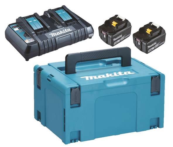 Makita BATTERIPAKKE 2 X BL1850B + DC18RD Li-ion, 18V
