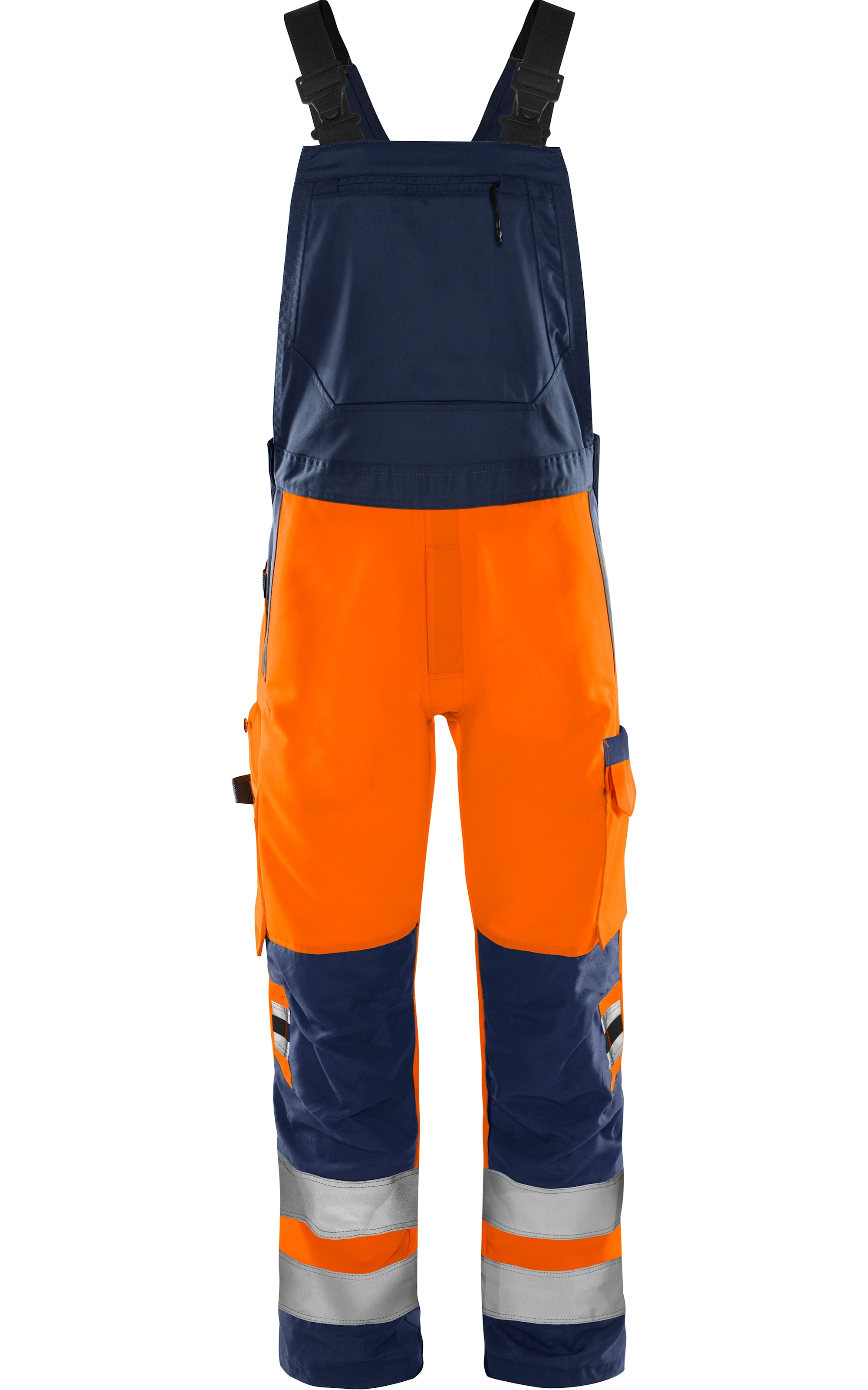 Fristads Green Hängslebyxa Varsel Kl 2 1030 GPLU Varselorange/Marinblå C48 -