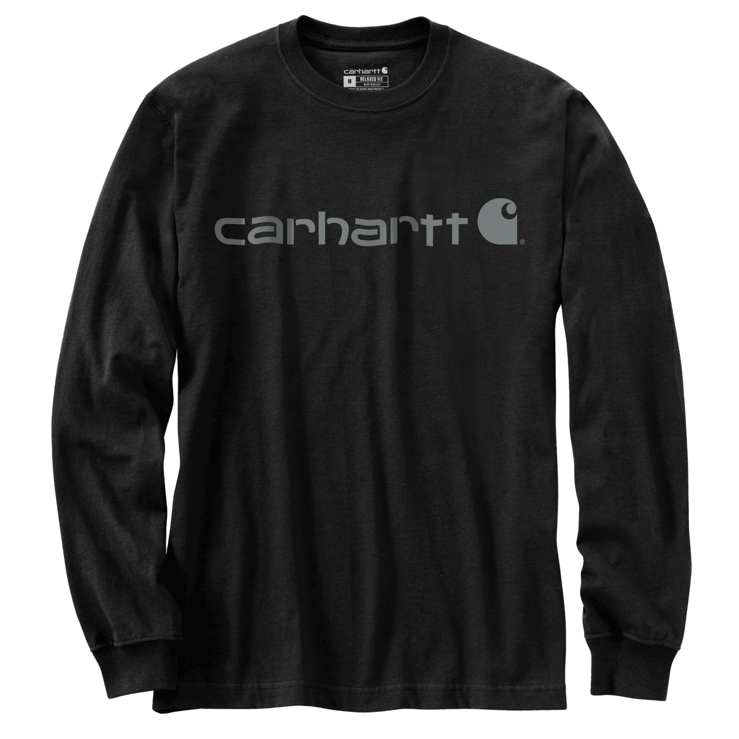 Carhartt Dearborn Relaxed LS Logo T-Shirt Herr Black/Gray