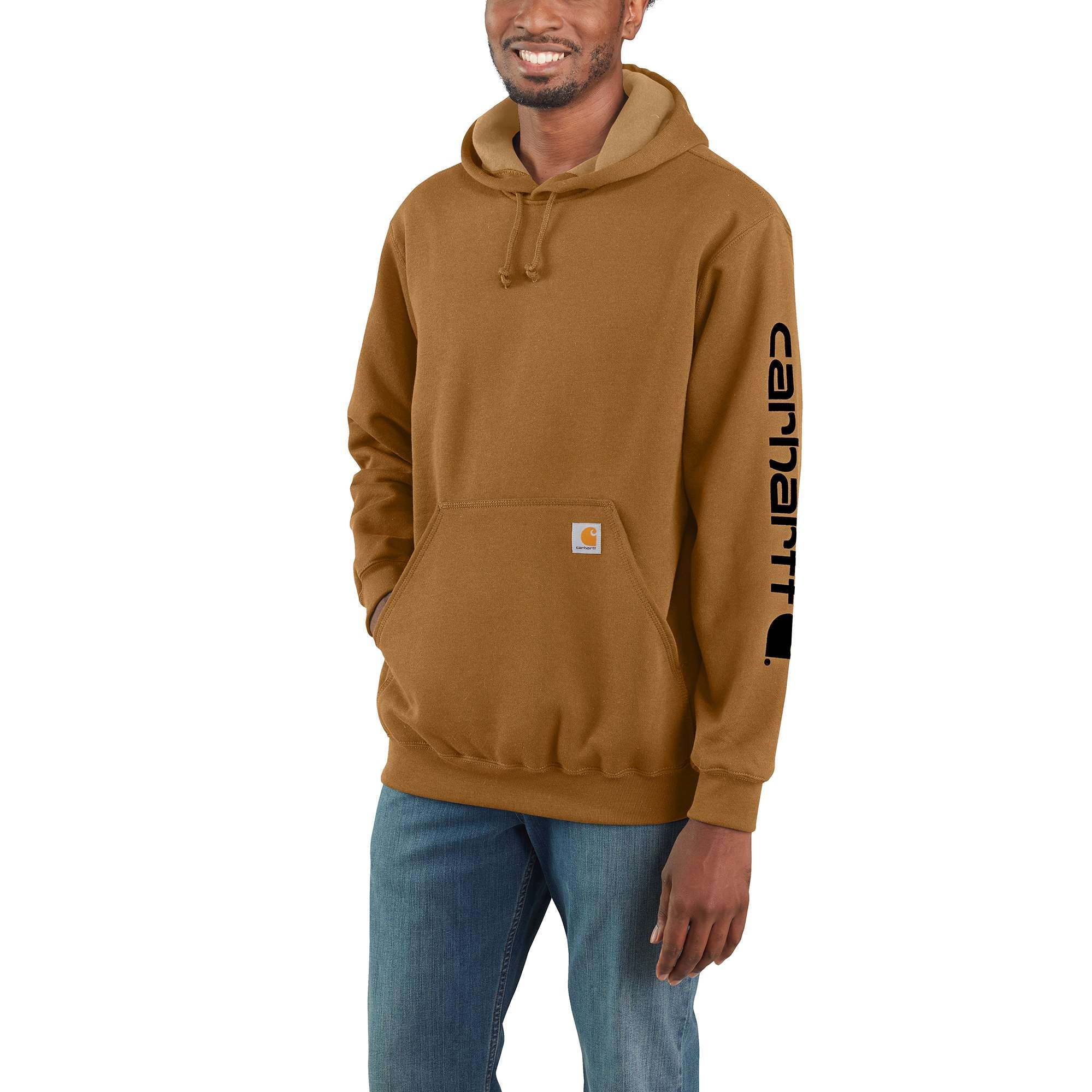 Carhartt Sleeve logo Hoodie Herr Carhartt® Brown