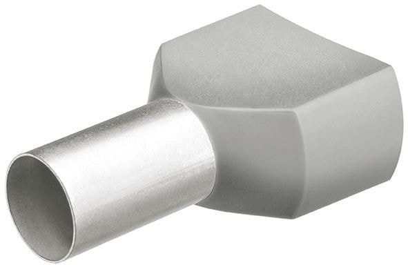 Knipex Ändhylsa Twin grå plastkrage, 8,0mm, 2x0,75mm², 200-pack, 9799371