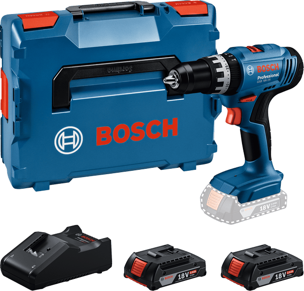 Bosch Slagborrmaskin GSB 18V-25 LB 136 med 2st 2Ah batterier & laddare