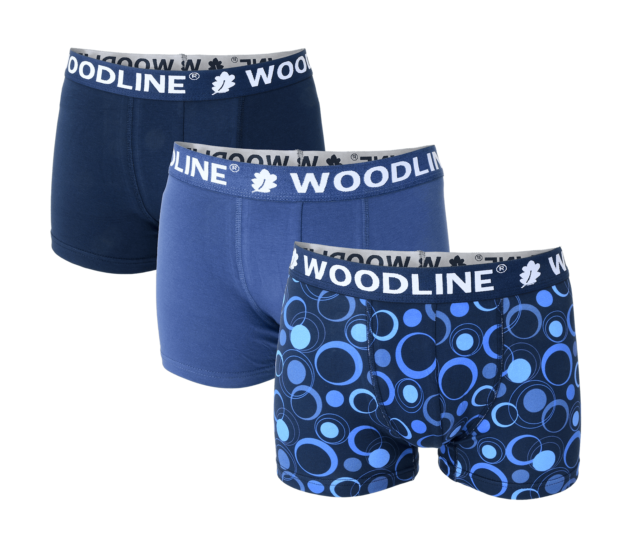 Woodline Boxerkalsong Blå 3-pack
