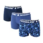 Woodline Boxerkalsong Blå 3-pack