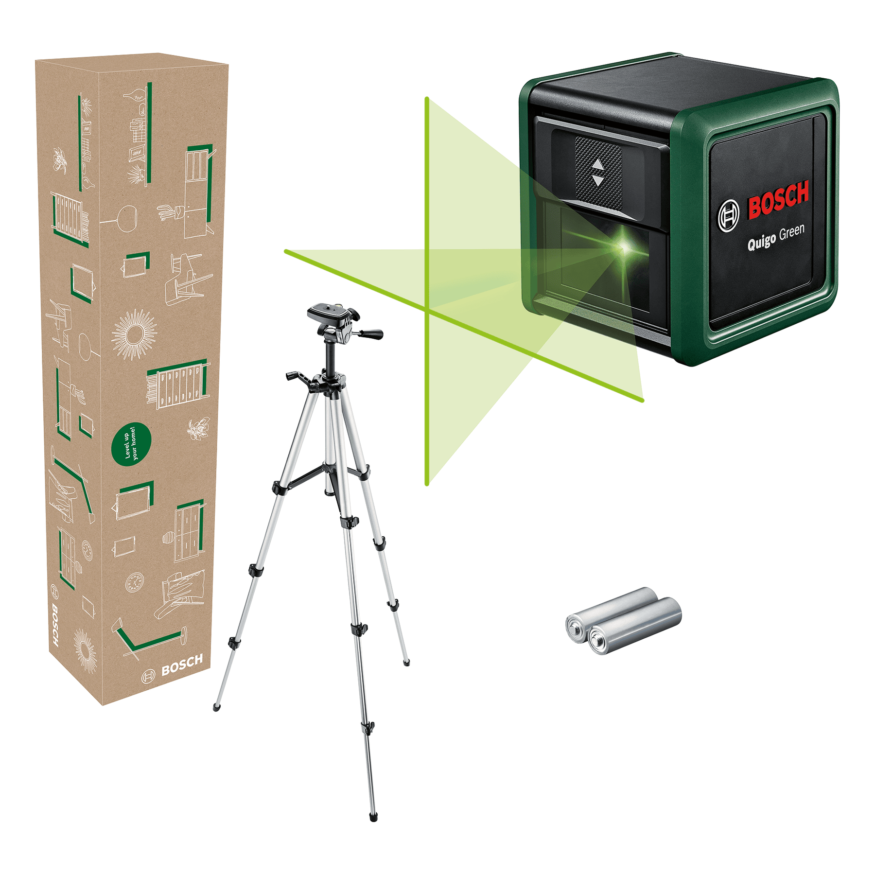 Bosch DIY Krysslaser Quigo Grön Set