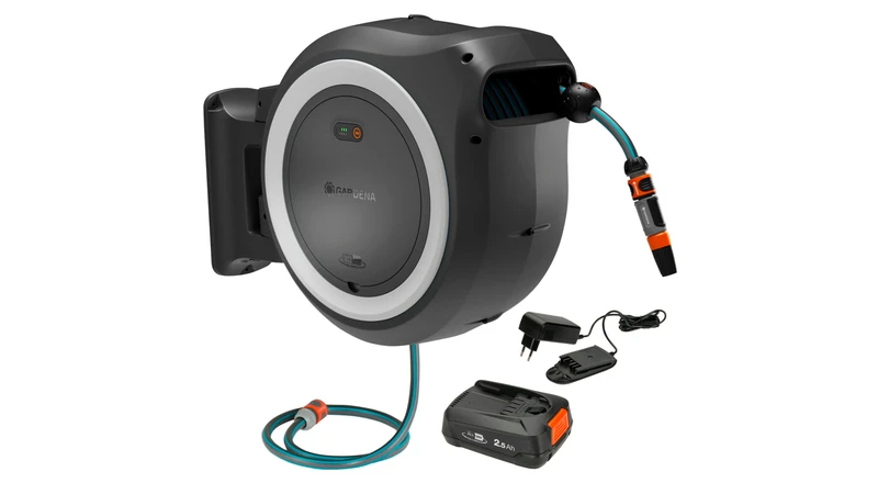 Gardena PowerRoll XL 35m Vit Batteridriven Väggslangbox