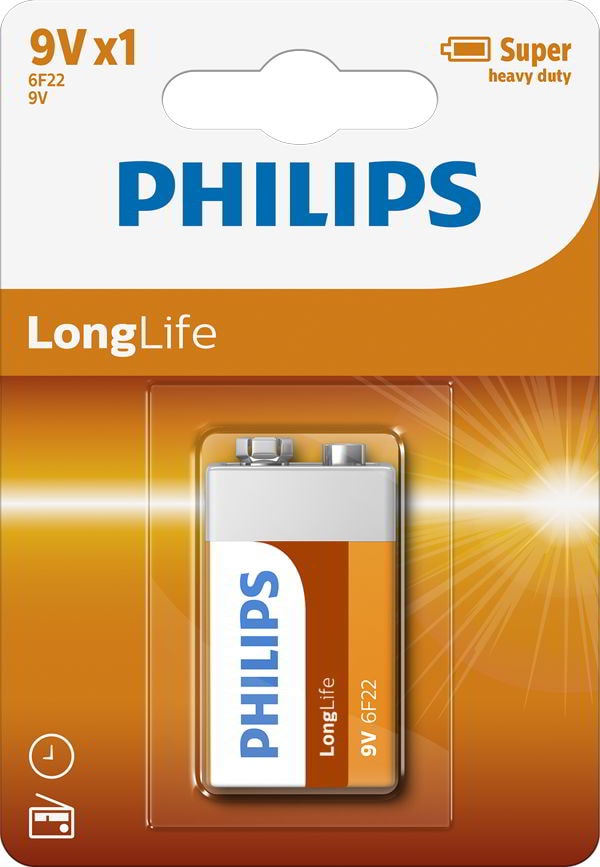 Philips Batteri Longlife 9V/6LF22 1-pack