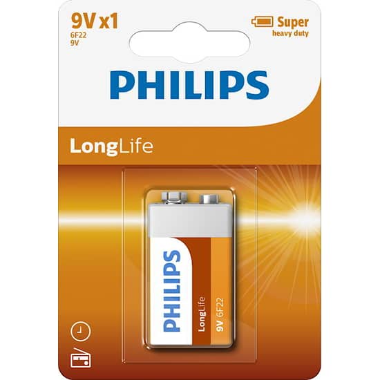 Philips Batteri Longlife 9V/6LF22 1-pack