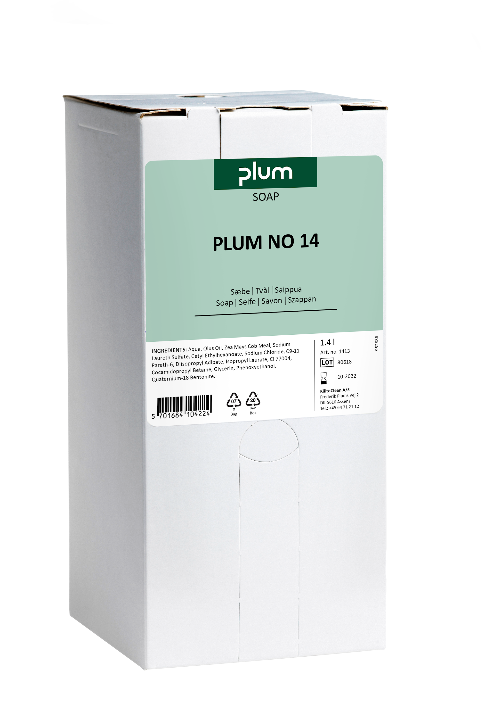 Plum Nestesaippua Plum 14 1,4 l, Bag-in-Box
