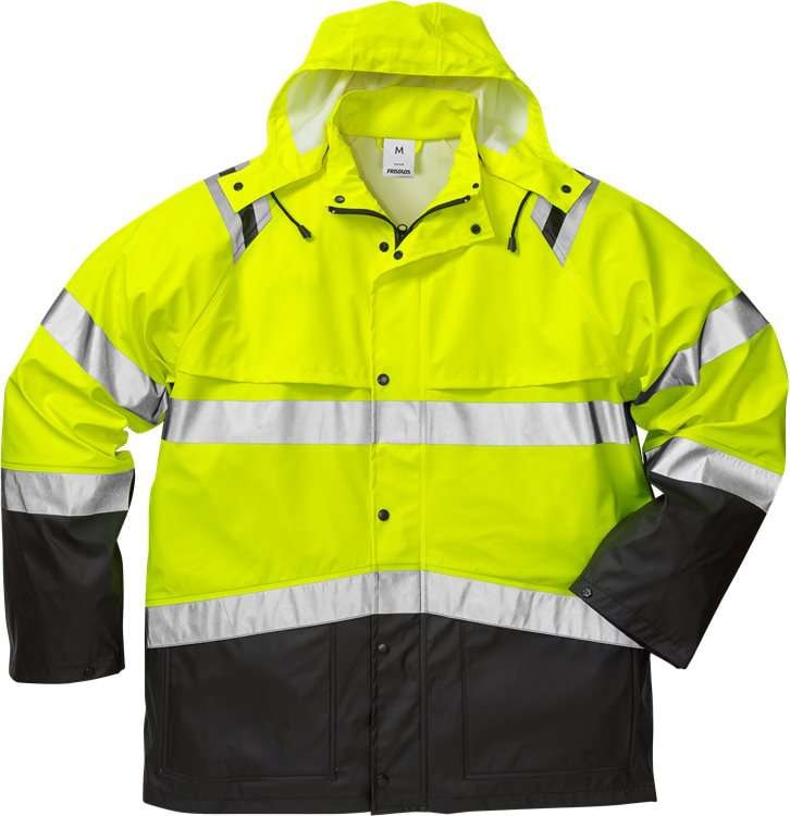 Fristads Høy synlighet regnjakke cl 3 4624 RS Hi-Vis Gul / Svart XL
