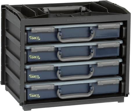 Raaco Sortimentsboks Handy Box Blå med 4 skuffer 376x265x310mm
