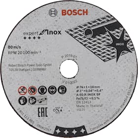 Bosch Expert for Inox 5 stk x 76 x 1 x 10mm skjæreskive A 60 R INOX BF; 76 mm; 1 mm; 10 mm