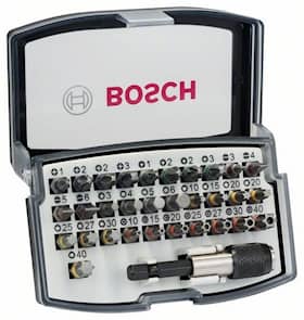 Bosch 32-osainen ruuvinväänninkärkisarja, PH, PZ, H, T ja Quick Change-pikavaihtoyleispidin