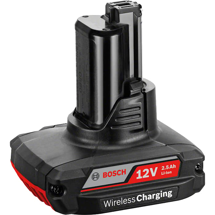 Bosch Batteripakke GBA 12V 2.5Ah W Wireless Charging Professional i pappeske med 1 stk. 2,5 Ah li-ion-batteri