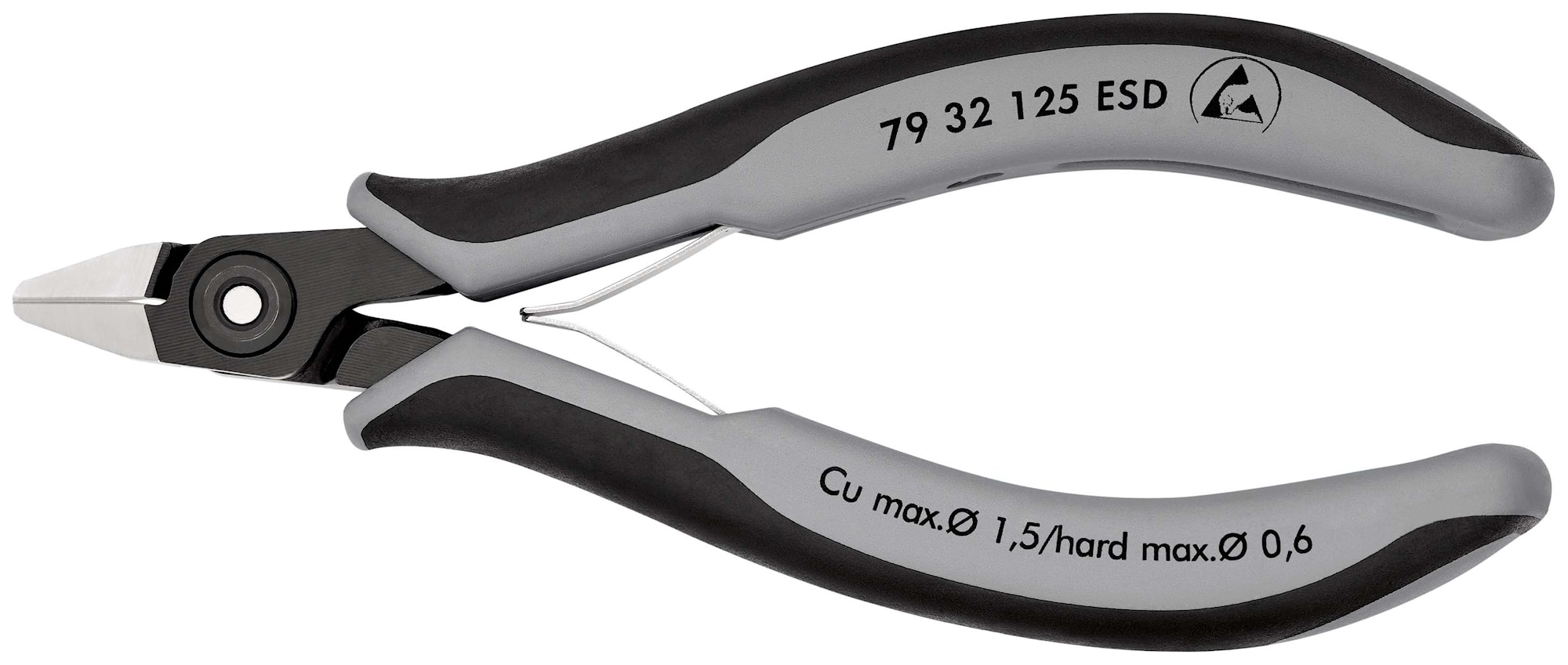 Knipex Precisions-Elektronikavbitare 7932125ESD 125mm, mycket liten fasett, spetsigt huvud