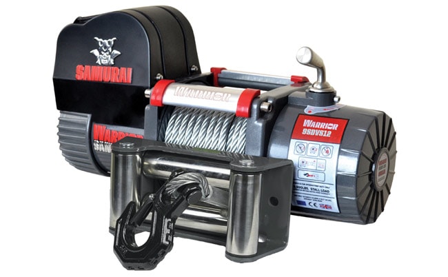 Warrior Winches Samurai 9500 Premium Vinsch - Short Drum, 24V Stålvajer