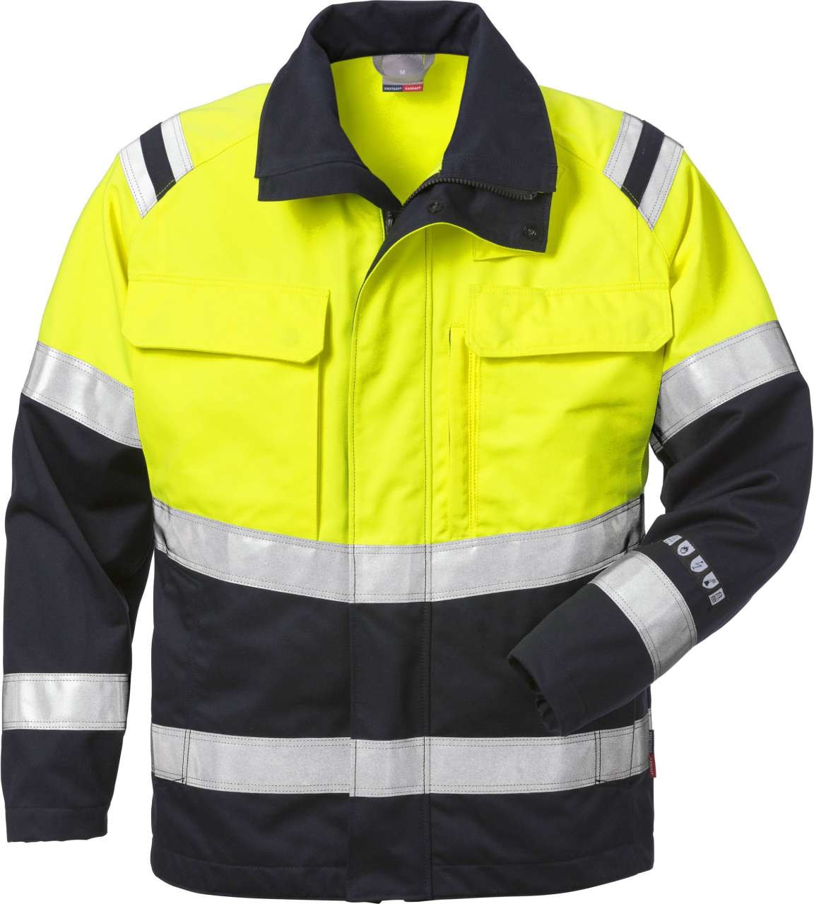 Fristads Flamestat høy synlighet jakke cl 2 4176 ATHS Hi-Vis Gul / Marineblå 2XL