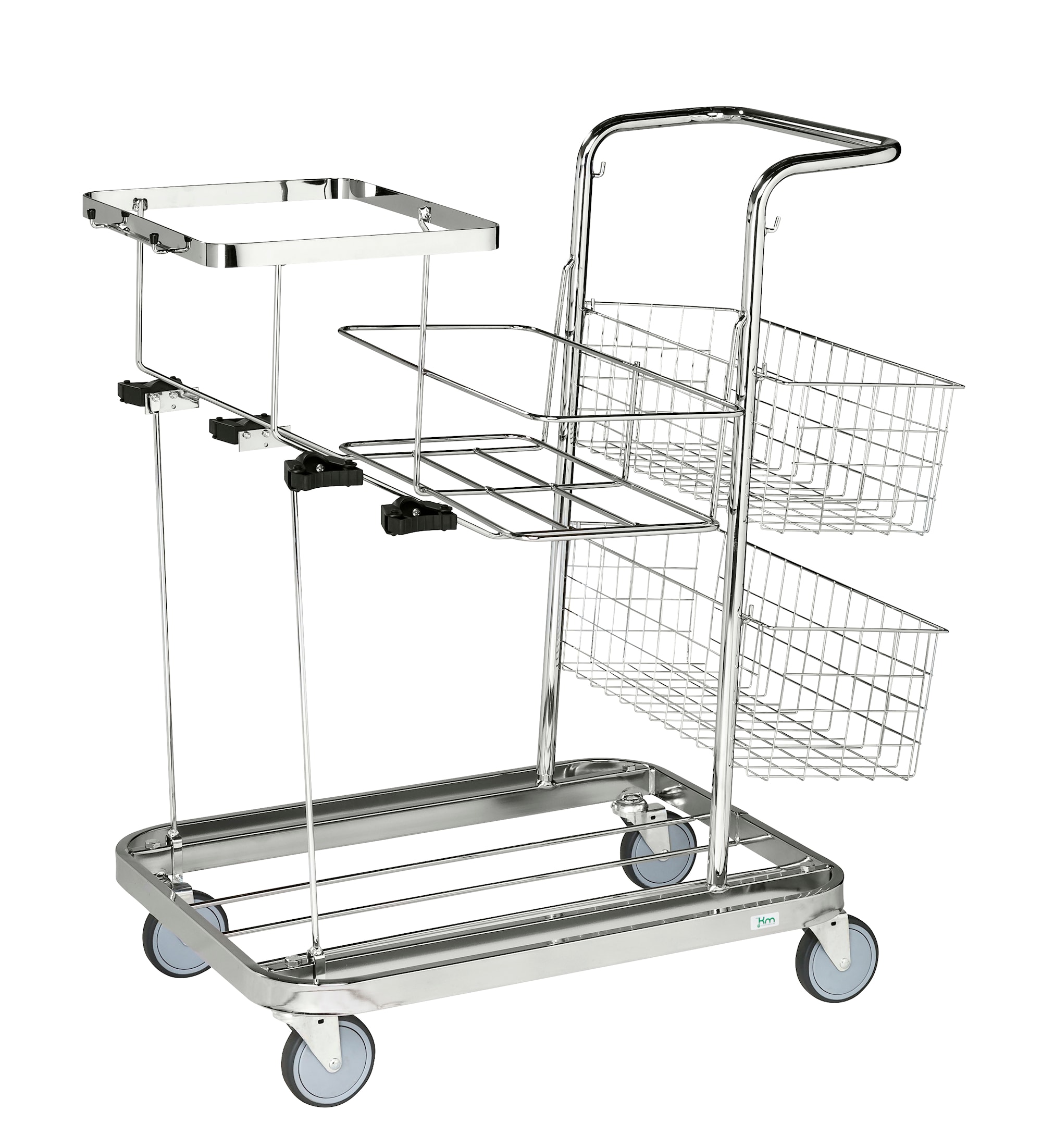 Siivousvaunu KM30170, 700x550x1000 mm, termogummipyörät, sähkösinkitty