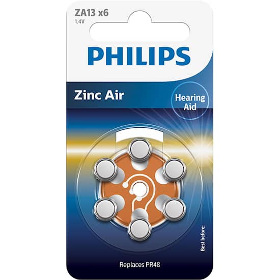 Philips Batteri till hörapparat AC13 6-pack