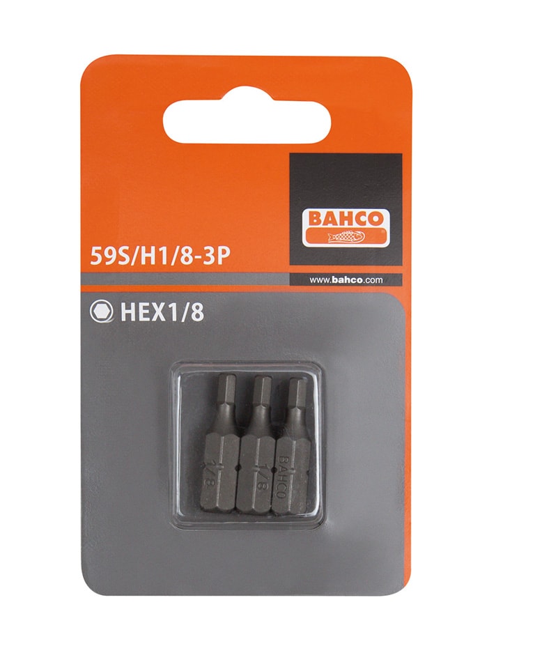 Bahco Bits 59S 1/4'' H 7/32'' 25mm 3-pakning