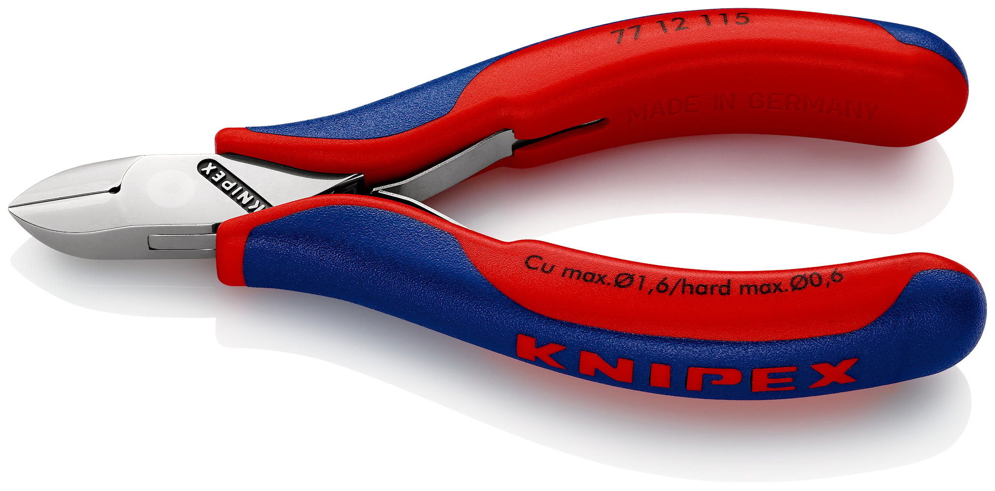 Knipex Elektronikavbitare 7712115 115mm, med fasett, trådklämma, rundat huvud