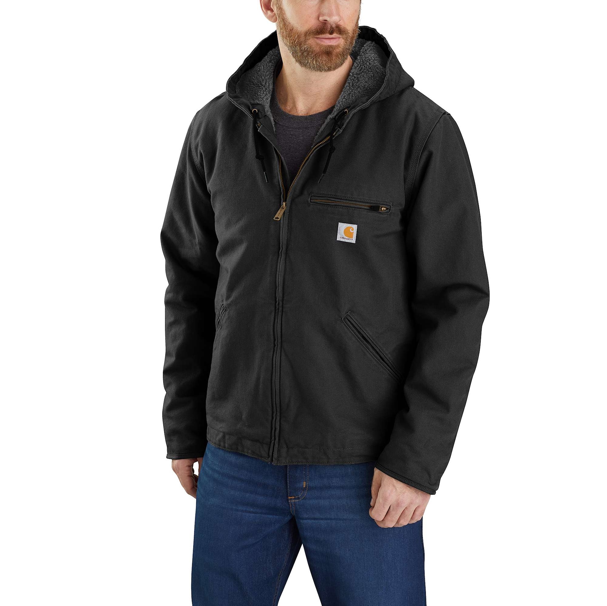 Carhartt Washed duck sherpa lined Jacka, Herr, Black