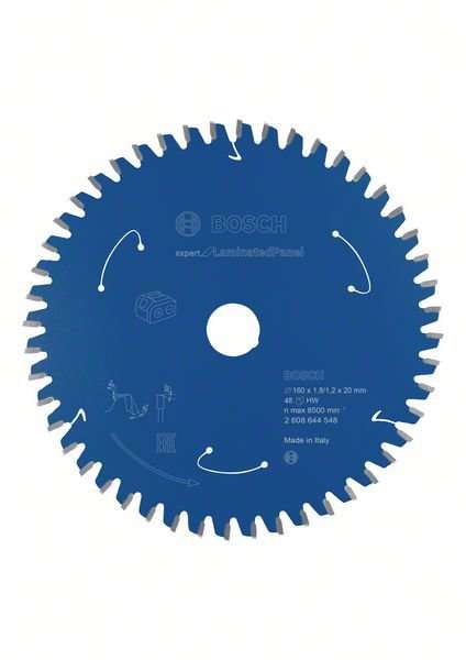Bosch Expert for Laminated Panel-sirkelsagblader for batteridrevne sager 160x1,8/1,2x20 T48