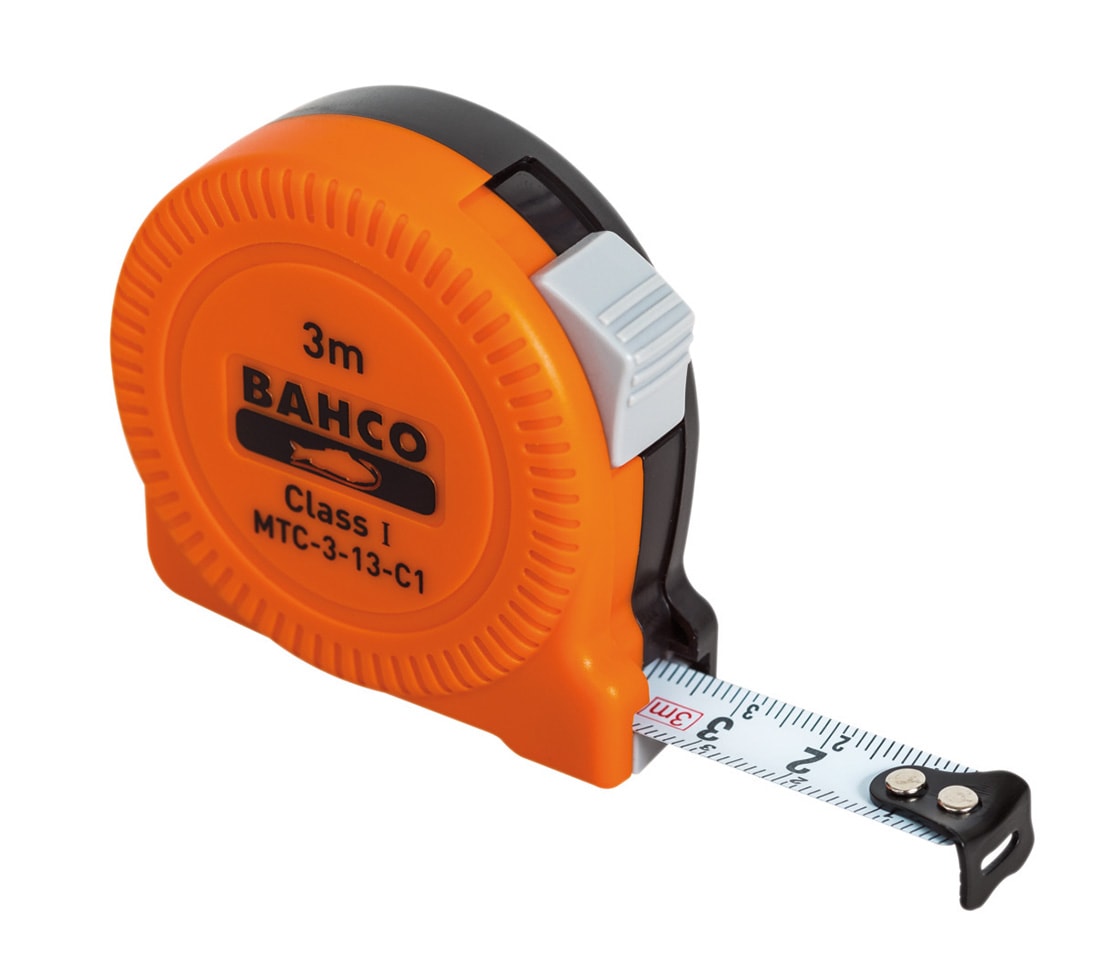 Bahco Måttband MTC kort, stål 5m x 16mm, mm/mm, klass 1, kompakt