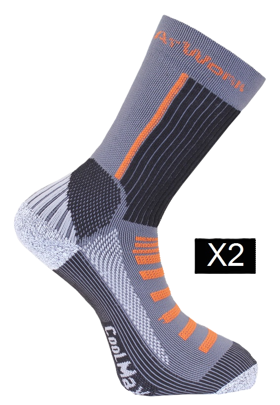 AtWork Tennissocka Coolmax 2-pack stl