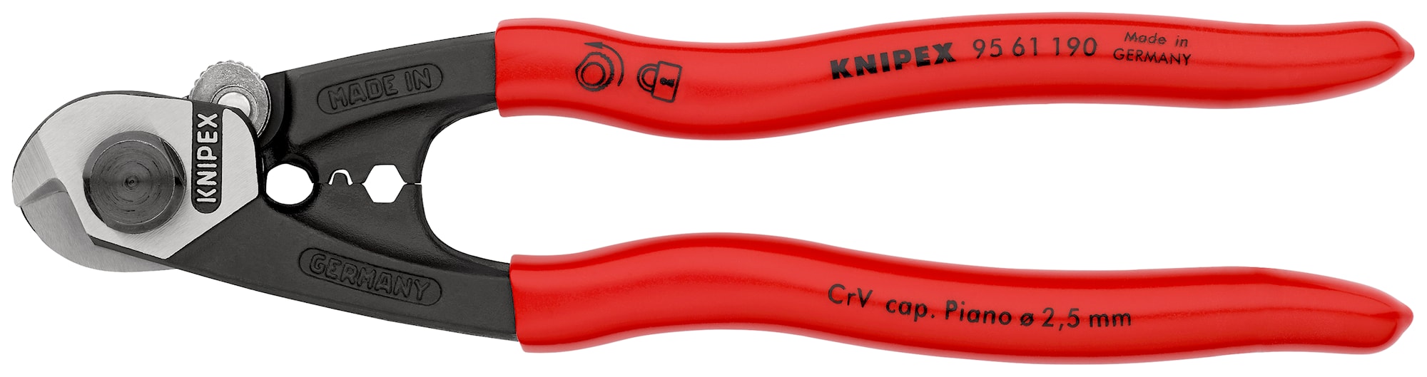 Knipex Vaijerileikkuri 9561190 190 mm, 6 mm, taottu